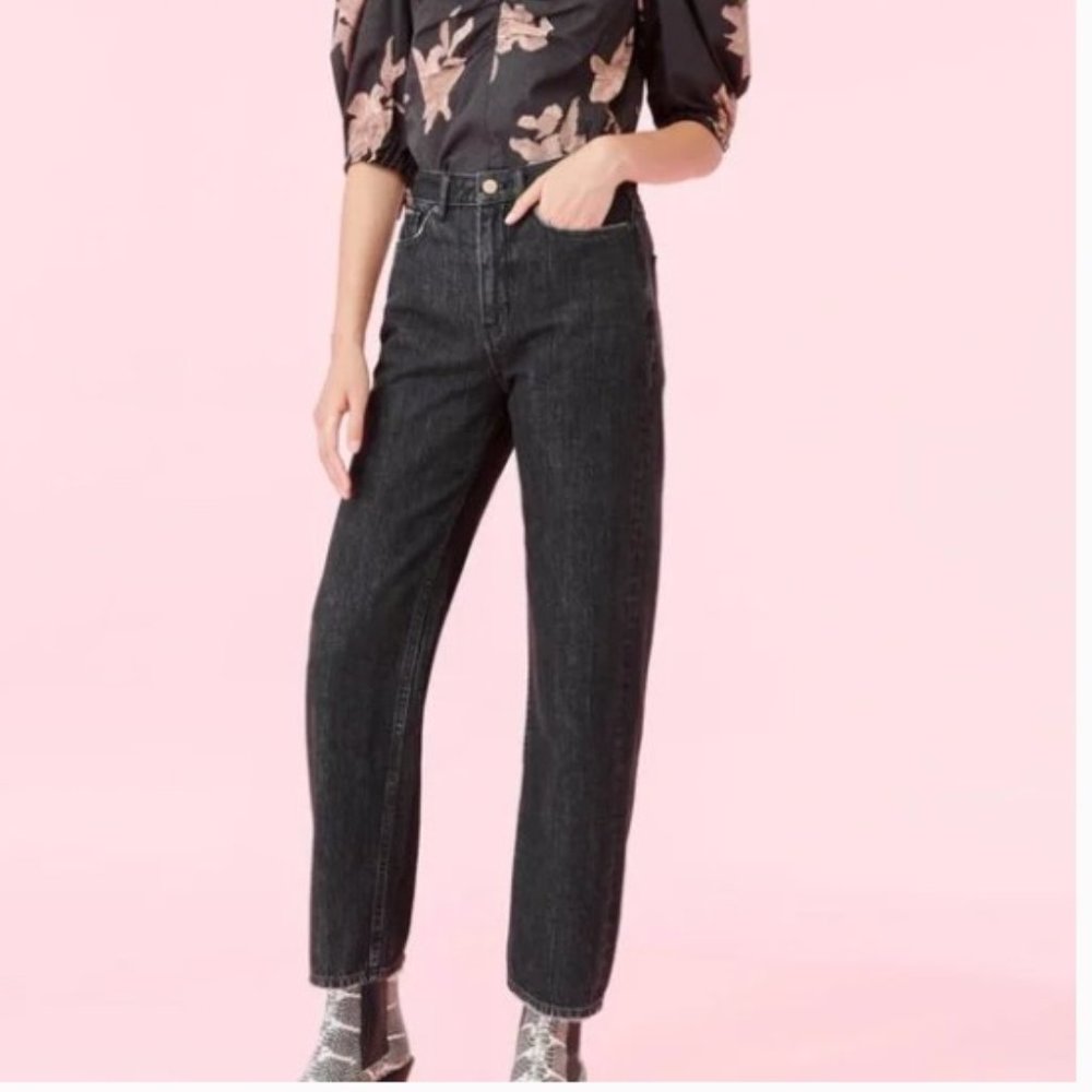 Rebecca Taylor La Vie Anais High Rise Jean in Faded Charcoal Wash - Size 24